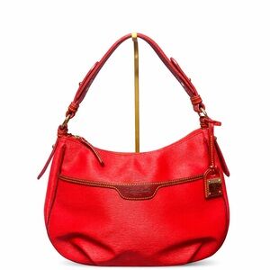❤️ Dooney & Bourke Collins Red Pebble Leather Shoulder Bag